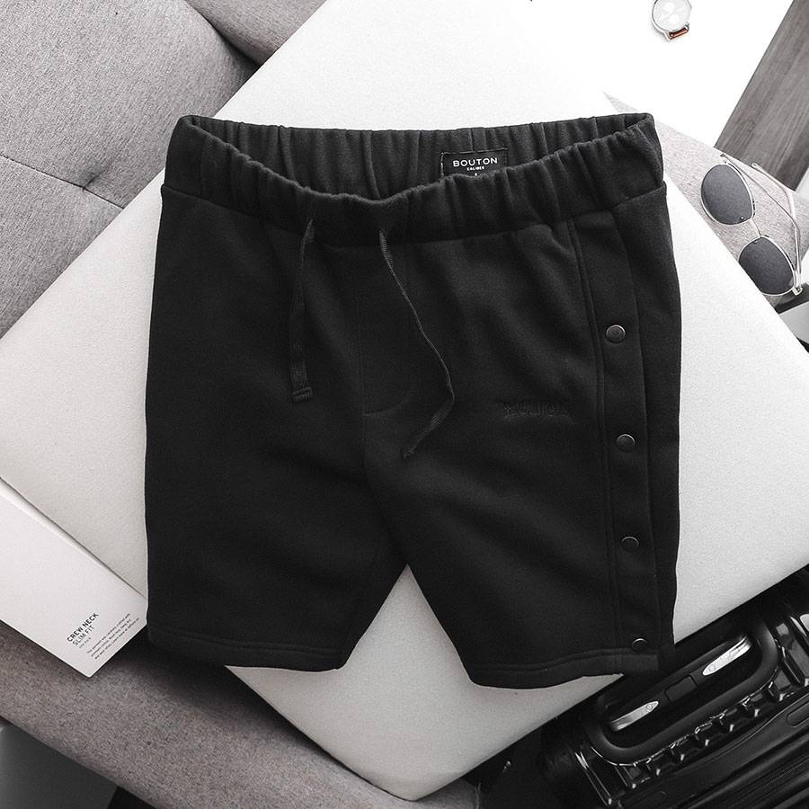 Side Split Buttons French Terry Shorts Side Split Buttons French Terry Shorts