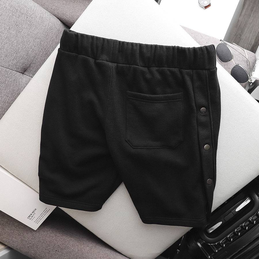 Side Split Buttons French Terry Shorts Side Split Buttons French Terry Shorts