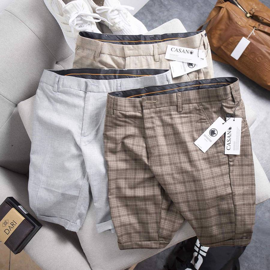 Soft Check Pattern Khaki Shorts Soft Check Pattern Khaki Shorts