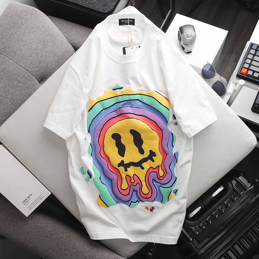 SMILE Regular White Cotton T-Shirt SMILE Regular White Cotton T-Shirt