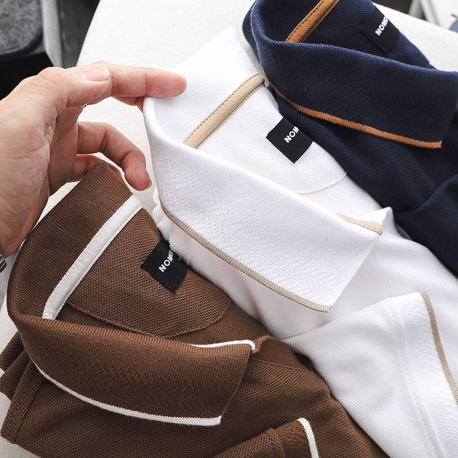 Highlight Collar White Cotton Polo Highlight Collar White Cotton Polo