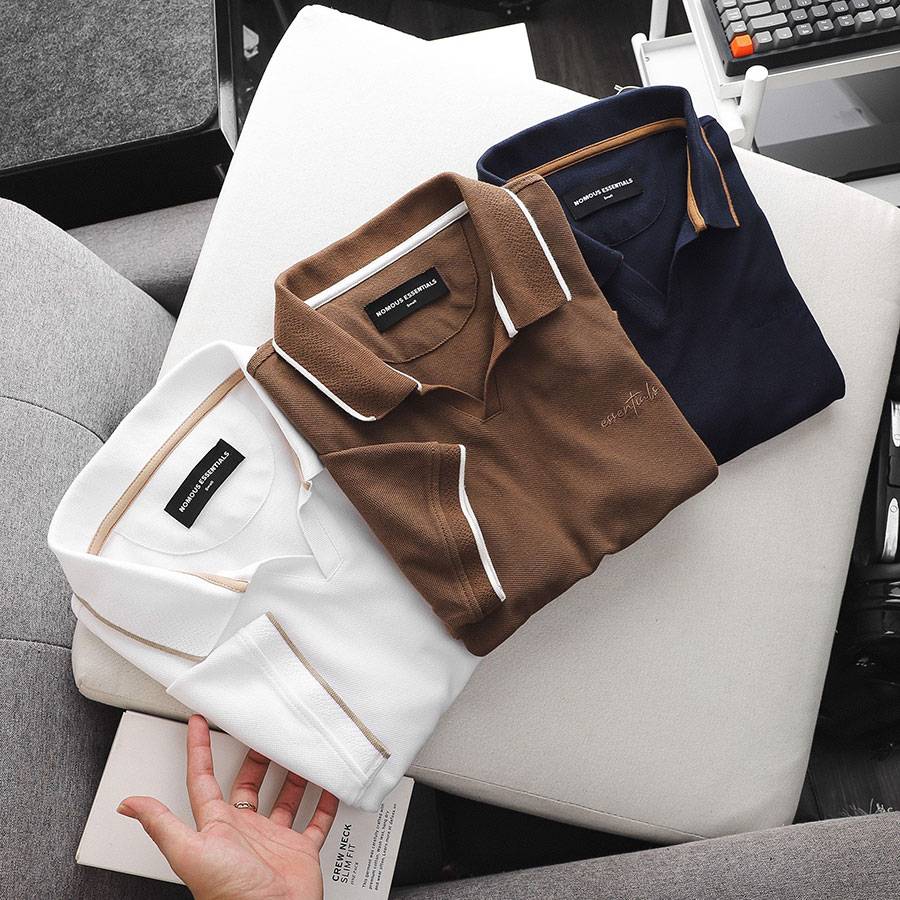 Highlight Collar White Cotton Polo Highlight Collar White Cotton Polo
