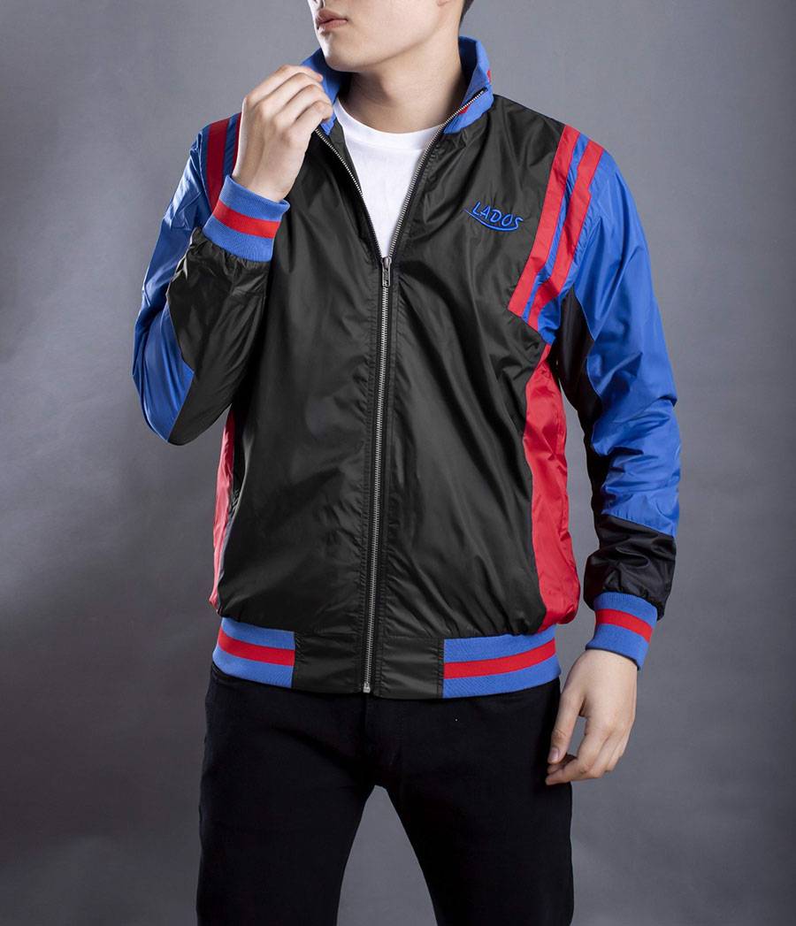 Sporty Stripe Black Bomber Jacket Sporty Stripe Black Bomber Jacket