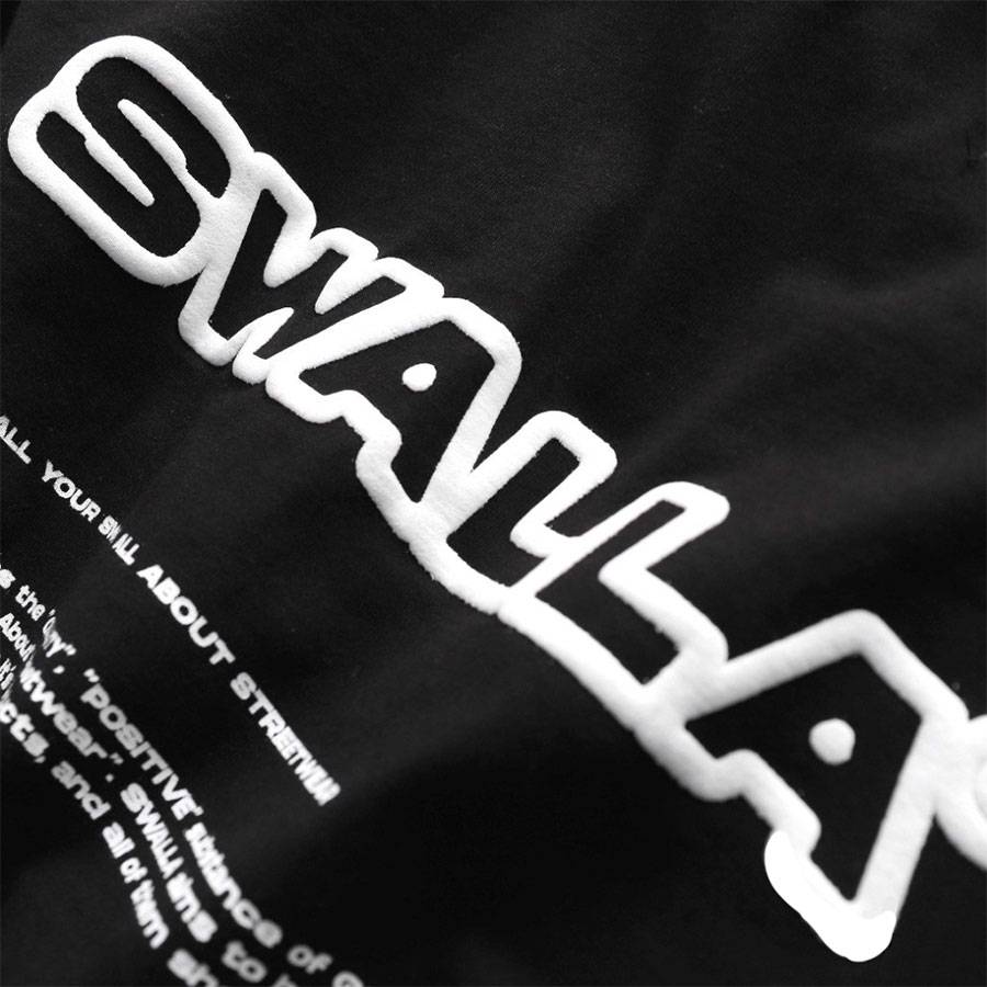 SWALLA Oversized Black Cotton T-Shirt SWALLA Oversized Black Cotton T-Shirt