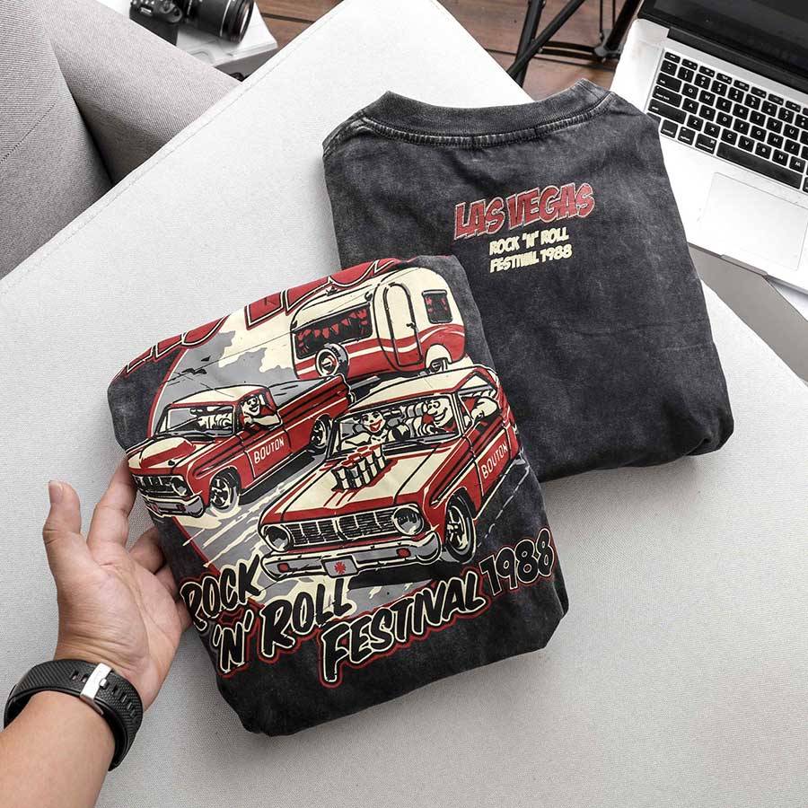 Las Vegas Regular Gray Cotton T-Shirt Las Vegas Regular Gray Cotton T-Shirt