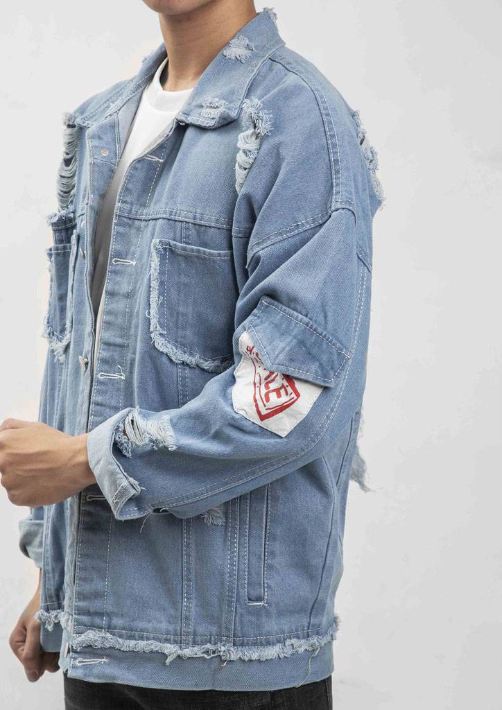 Ripped Brazil Back Jeans Jacket Ripped Brazil Back Jeans Jacket