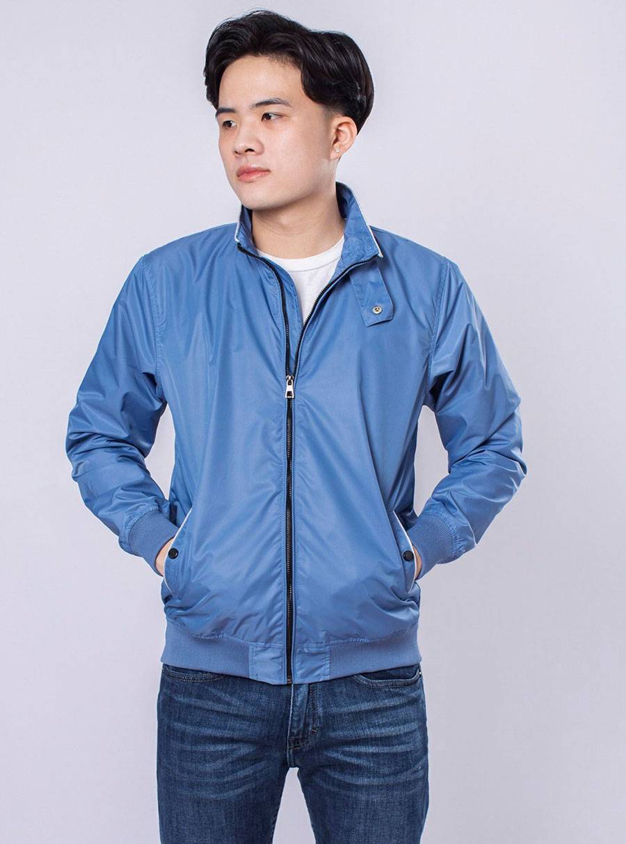Casual Light Blue Bomber Jacket Casual Light Blue Bomber Jacket