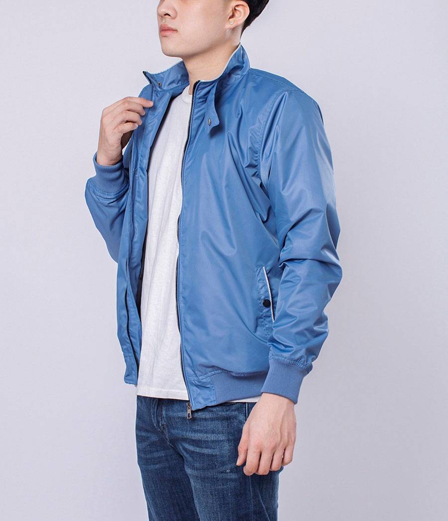 Casual Light Blue Bomber Jacket Casual Light Blue Bomber Jacket