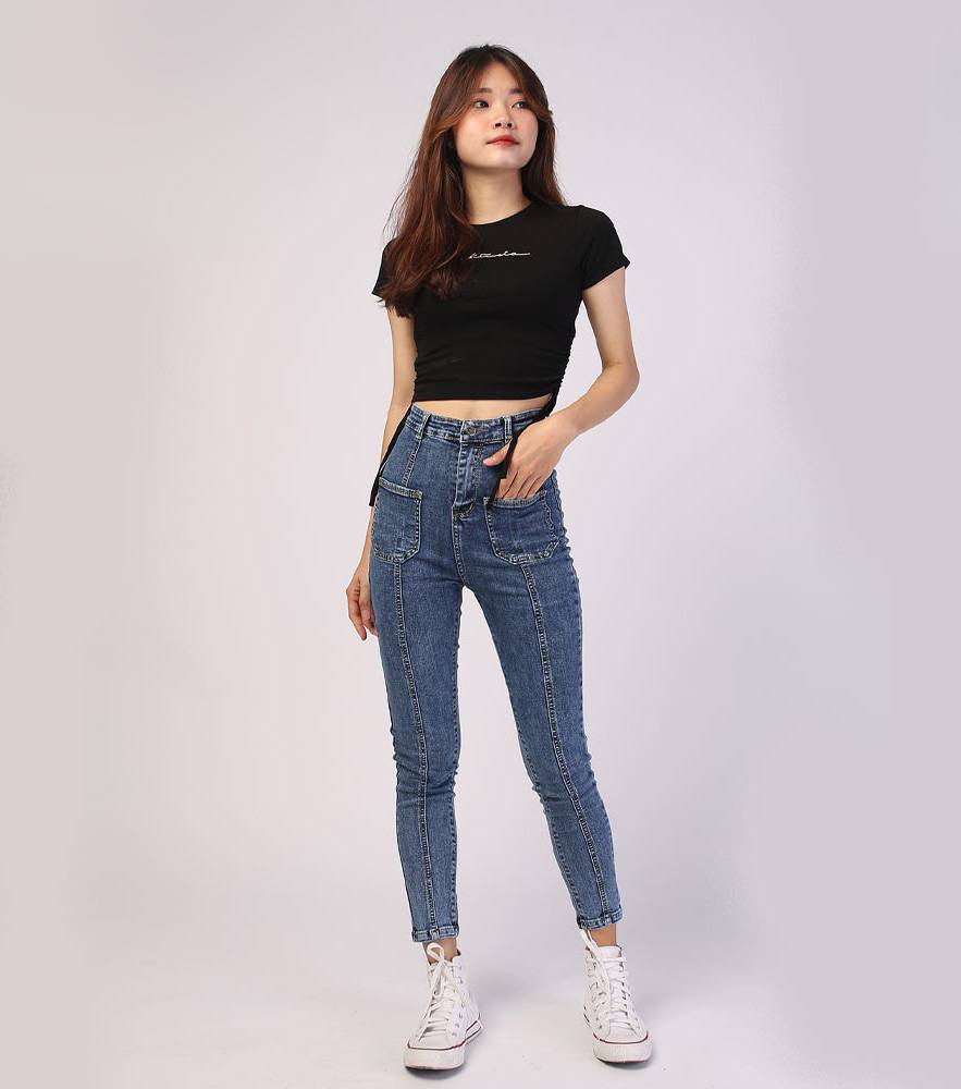 Elastic Deep Blue Skinny Jeans Elastic Deep Blue Skinny Jeans