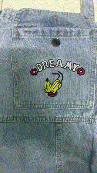 DREAMY Denim Roll-Up Shorts Overalls