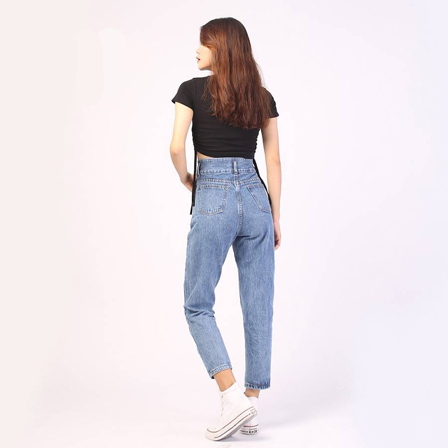 High Rise Blue Denim Baggy Pants High Rise Blue Denim Baggy Pants