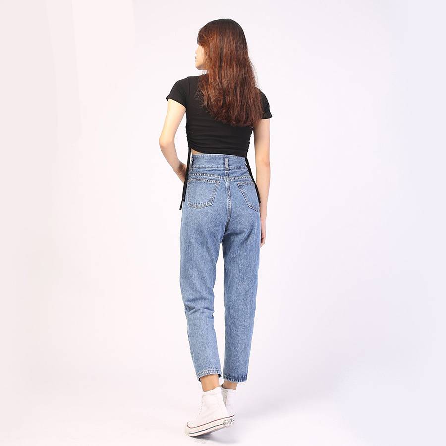 High Rise Blue Denim Baggy Pants High Rise Blue Denim Baggy Pants