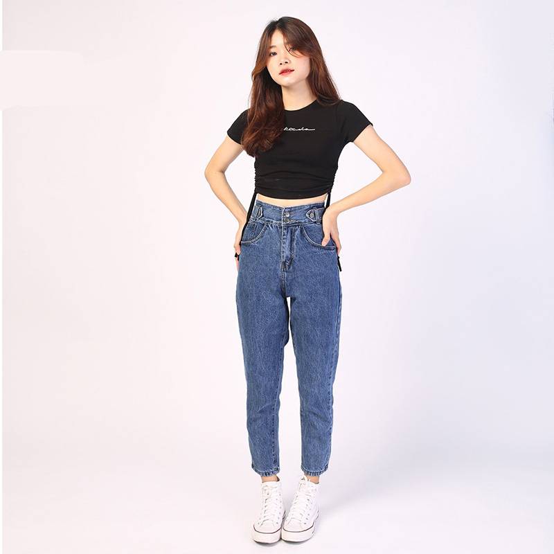 High Rise Blue Denim Baggy Pants High Rise Blue Denim Baggy Pants