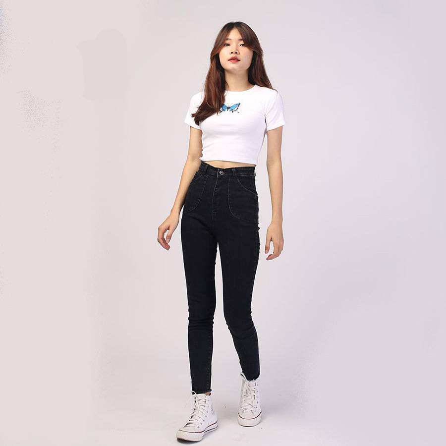 High Rise Stretch Black Skinny Jeans High Rise Stretch Black Skinny Jeans