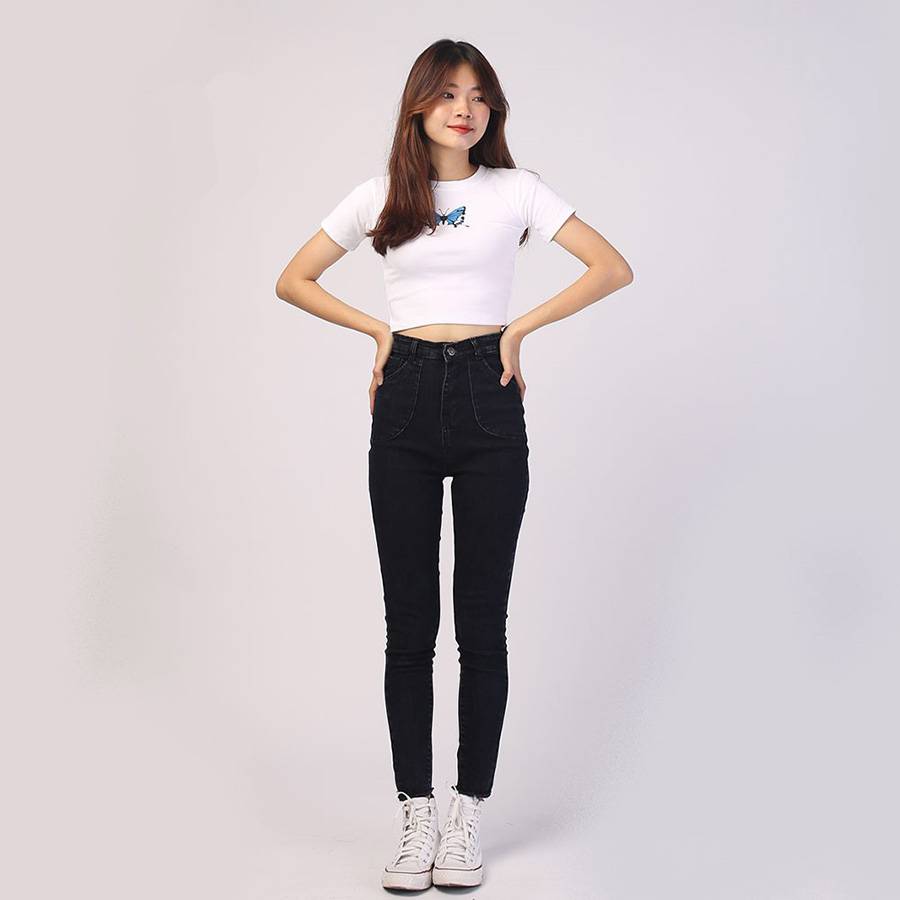 High Rise Stretch Black Skinny Jeans High Rise Stretch Black Skinny Jeans