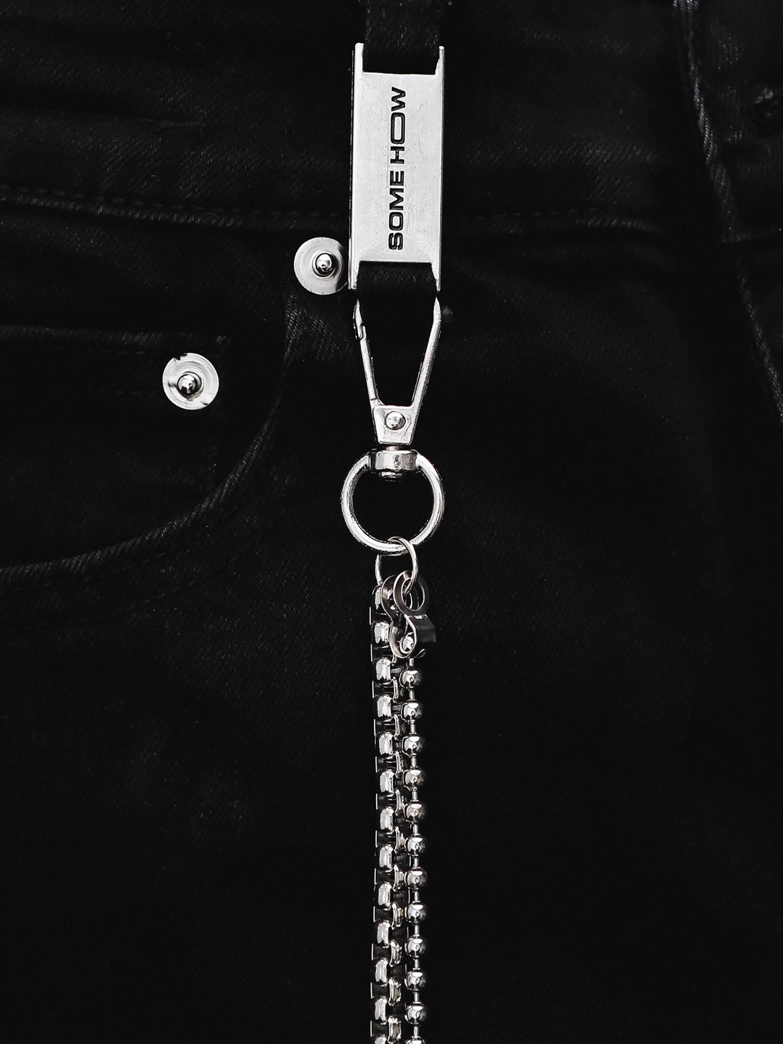 Black Denim Jeans With Chain Black Denim Jeans With Chain